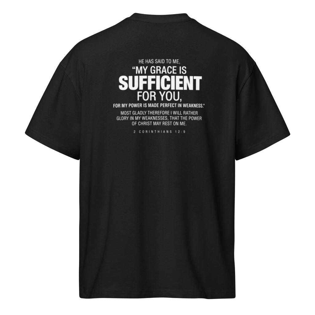 Back view of the ENOUGH | MEN Christian T-shirt in black.