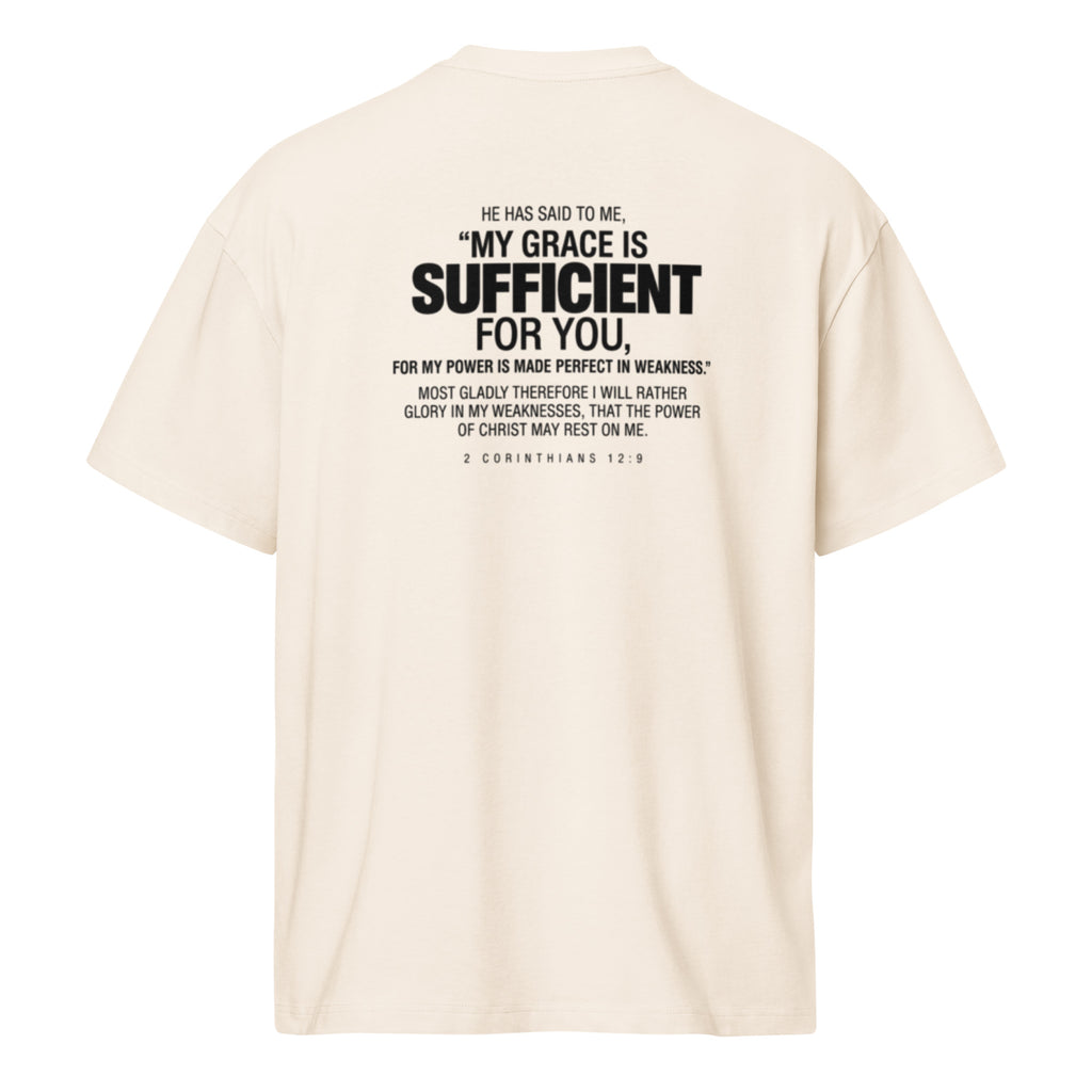Back view of the ENOUGH | MEN Christian T-shirt in ivory.